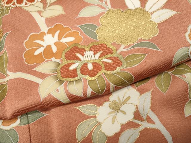 平和屋着物●創業460年・千總 訪問着 駒刺繍 几帳枝花文 金彩 正絹 逸品 CABL8744ut