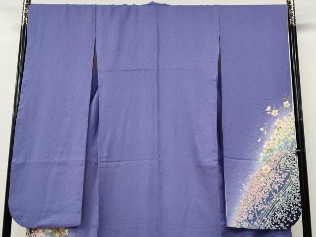平和屋着物●豪華振袖 絞り 立波枝花文 暈し染め 金通し地 正絹 逸品 CABL8746ut