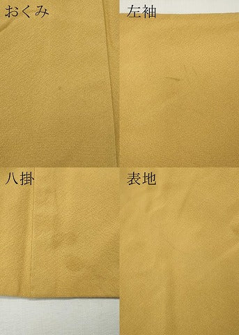 平和屋着物●上質な色無地 黃朽葉色 ロング丈 正絹 逸品 CABL8749ut