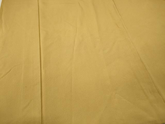平和屋着物●上質な色無地 黃朽葉色 ロング丈 正絹 逸品 CABL8749ut
