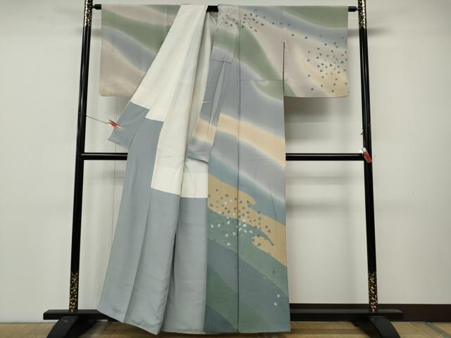 平和屋着物●訪問着 作家物 舞桜文 暈し染め 正絹 逸品 CABL8755ut