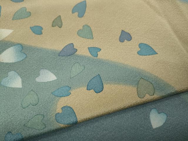 平和屋着物●訪問着 作家物 舞桜文 暈し染め 正絹 逸品 CABL8755ut