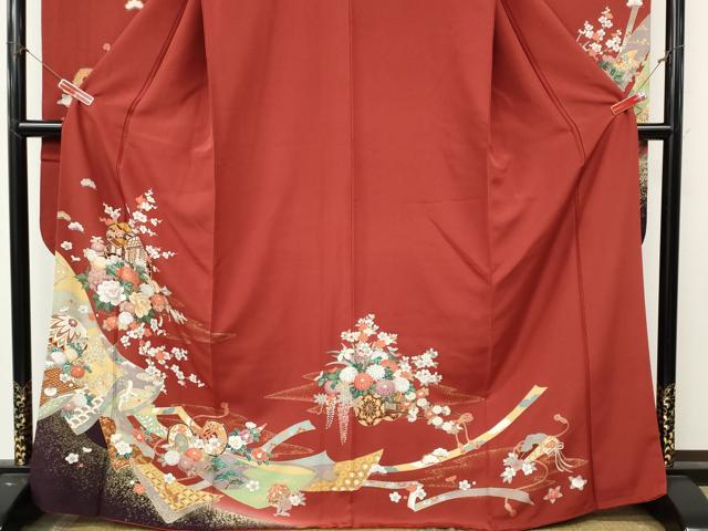 平和屋着物●豪華振袖 御所車花文 暈し染め 金彩 そごう扱い 正絹 逸品 CABL8768ut