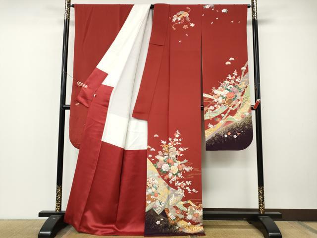 平和屋着物●豪華振袖 御所車花文 暈し染め 金彩 そごう扱い 正絹 逸品 CABL8768ut