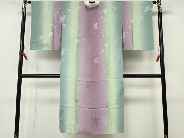 平和屋着物●長襦袢 袷 流水舞花地紋 暈し染め さが美扱い 正絹 逸品 未使用 CABL8772ut