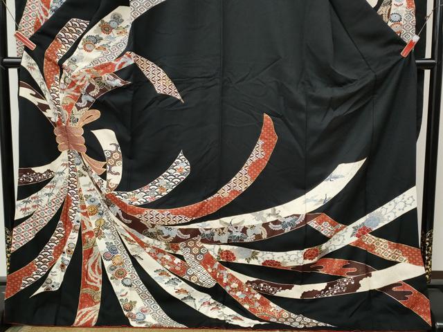 平和屋着物●豪華振袖 駒刺繍 束ね熨斗鳳凰花文 金彩 正絹 逸品 CABL8790ut