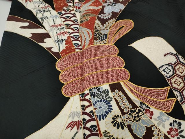 平和屋着物●豪華振袖 駒刺繍 束ね熨斗鳳凰花文 金彩 正絹 逸品 CABL8790ut