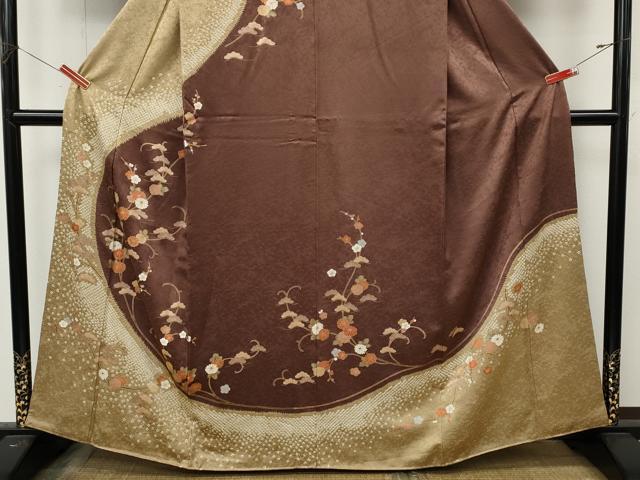 平和屋着物●訪問着 絞り 刺繍 花唐草文 正絹 逸品 CABL8793ut