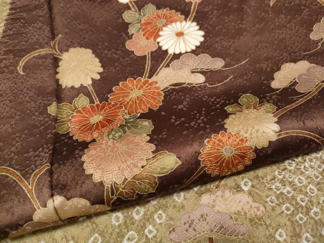 平和屋着物●訪問着 絞り 刺繍 花唐草文 正絹 逸品 CABL8793ut