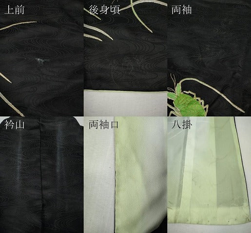 平和屋着物●訪問着 伊勢海老 黒地 金彩 洗える着物 CABL8794ut