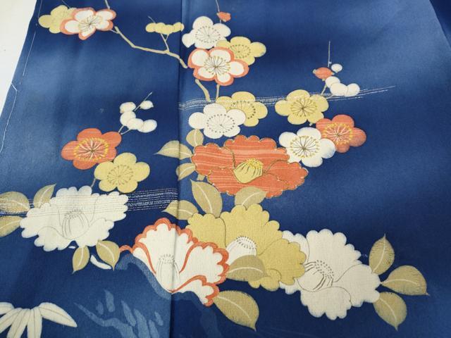 平和屋着物●訪問着 流水草花文 暈し染め 金銀糸 正絹 逸品 CABL8795ut