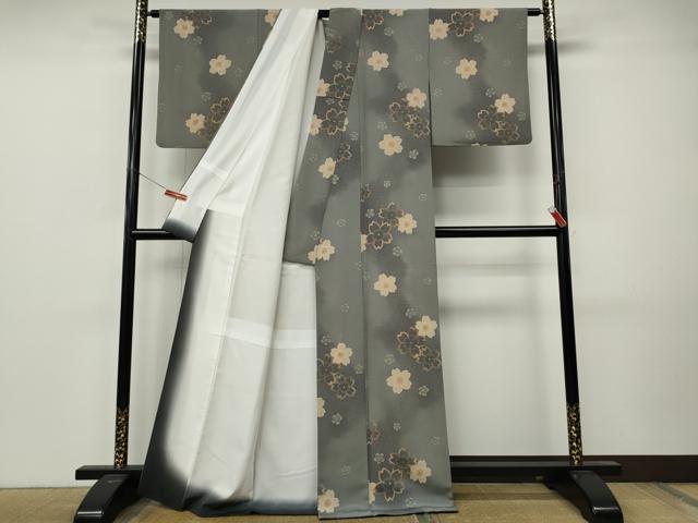 平和屋着物●上質な小紋 舞桜文 暈し染め 正絹 逸品 CABL8797ut
