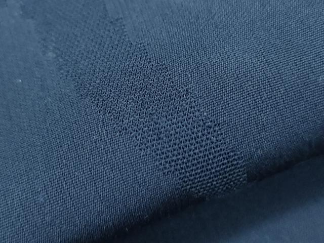 平和屋着物*夏物 色無地 草葉紋紗 濃藍色 正絹 逸品 CABL8805th
