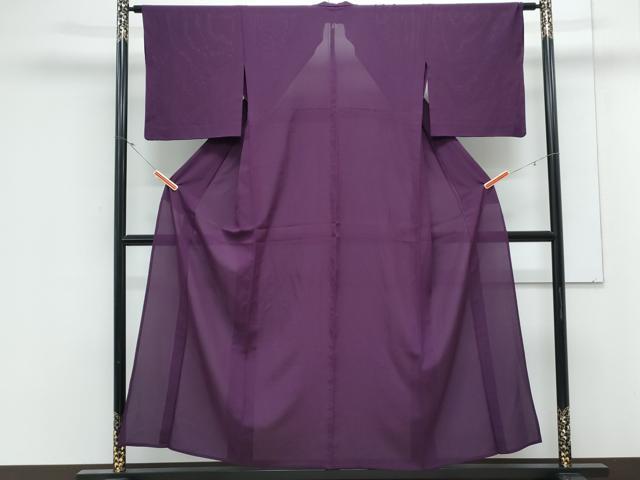平和屋着物*夏物 色無地 絽 紫紺色 正絹 逸品 CABL8808th