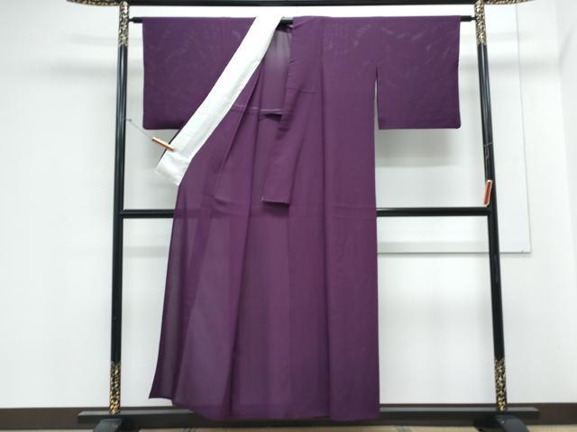 平和屋着物*夏物 色無地 絽 紫紺色 正絹 逸品 CABL8808th