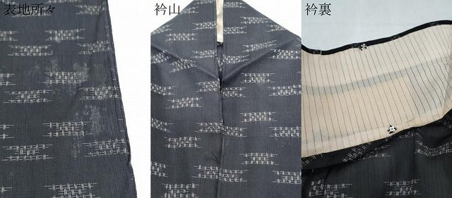 平和屋着物*夏物 紗紬 吉祥文 黒地 正絹 逸品 CABL8818th
