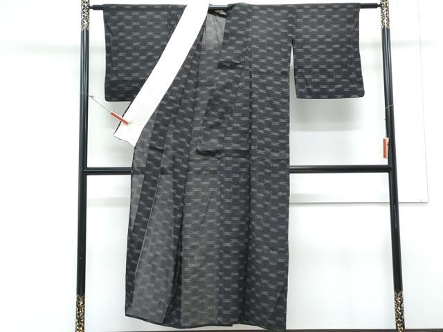 平和屋着物*夏物 紗紬 吉祥文 黒地 正絹 逸品 CABL8818th