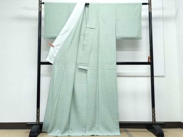 平和屋着物*夏物 色無地 絽 山葵色 正絹 逸品 CABL8827th