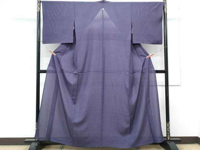 平和屋着物*夏物 色無地 絽 濃鼠色 正絹 逸品 CABL8828th