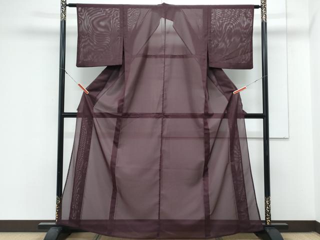 平和屋着物*夏物 色無地 絽 似せ紫色 洗える着物 CABL8835th
