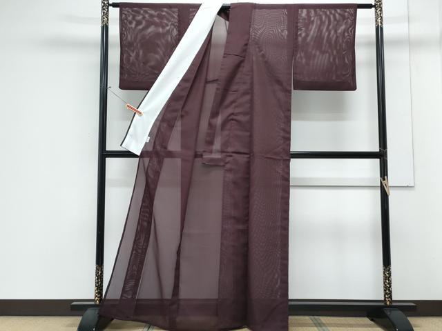 平和屋着物*夏物 色無地 絽 似せ紫色 洗える着物 CABL8835th