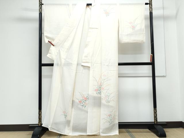 平和屋着物*夏物 訪問着 絽 友禅 草花文 暈し染め 正絹 逸品 CABL8844th