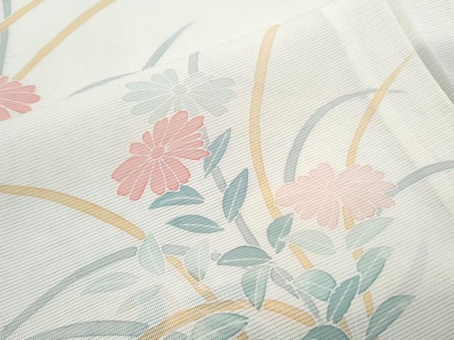 平和屋着物*夏物 訪問着 絽 友禅 草花文 暈し染め 正絹 逸品 CABL8844th