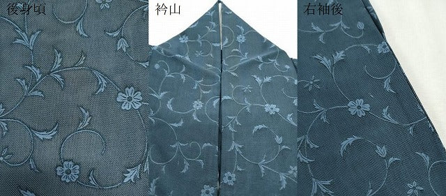 平和屋着物*夏物 風通お召 紗 花唐草文 正絹 逸品 CABL8849th