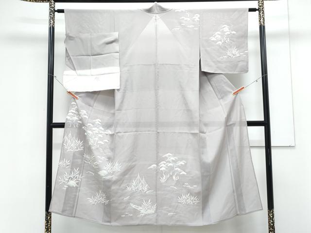平和屋着物*夏物 訪問着 絽 駒刺繍 風景文 銀彩 五泉 正絹 逸品 CABL8908th
