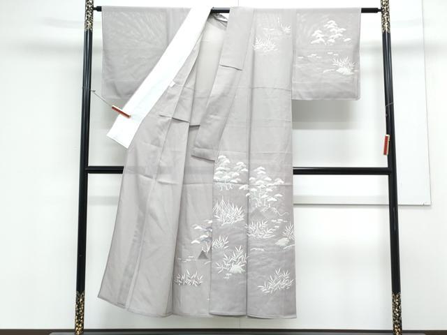 平和屋着物*夏物 訪問着 絽 駒刺繍 風景文 銀彩 五泉 正絹 逸品 CABL8908th