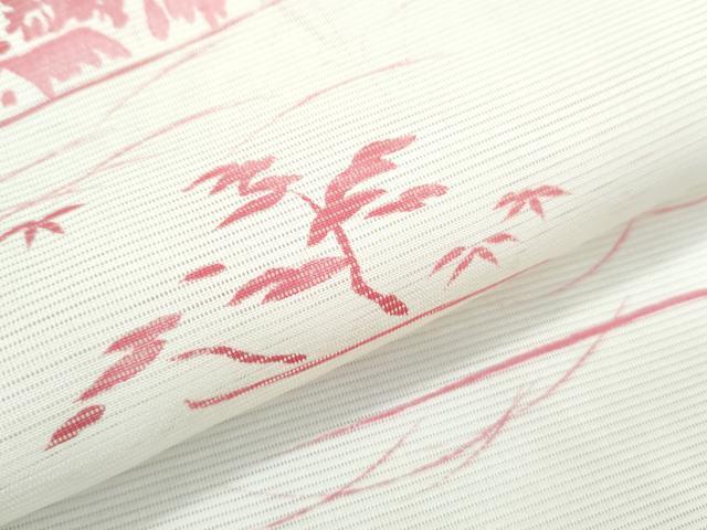 平和屋着物*夏物 小紋 絽 風景文 暈し染め 洗える着物 CABL8916th
