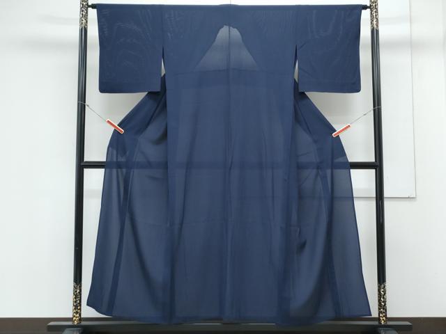 平和屋着物*夏物 色無地 絽 鉄紺色 正絹 逸品 CABL8923th