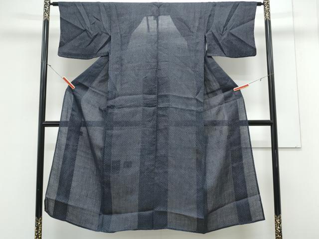 平和屋着物*夏物 石川県指定無形文化財 能登上布 本麻手織上布 吉祥文 麻 逸品 CABL8939th