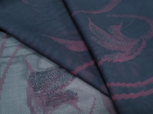 平和屋着物*夏物 小紋 紗 花唐草文 銀糸 正絹 逸品 CABL8945th