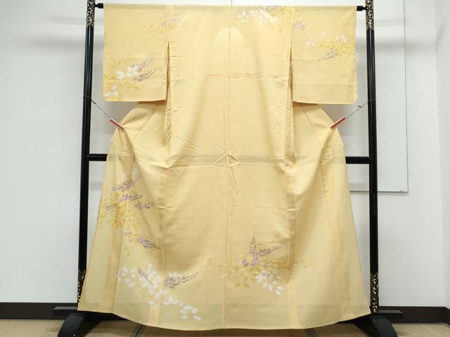 平和屋着物*夏物 訪問着 絽 草花文 銀彩 正絹 逸品 CABL8948th