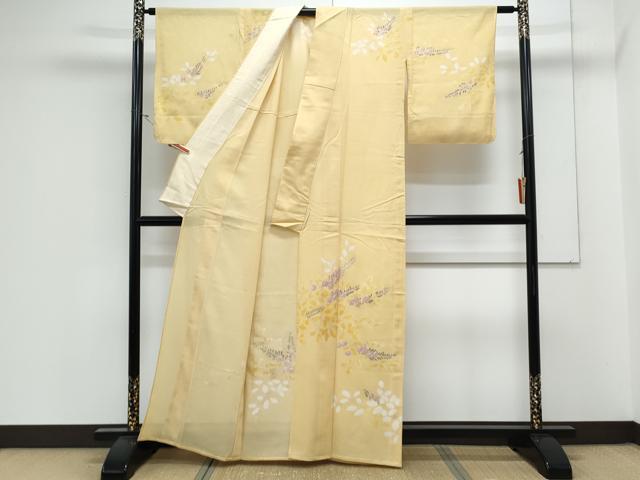 平和屋着物*夏物 訪問着 絽 草花文 銀彩 正絹 逸品 CABL8948th
