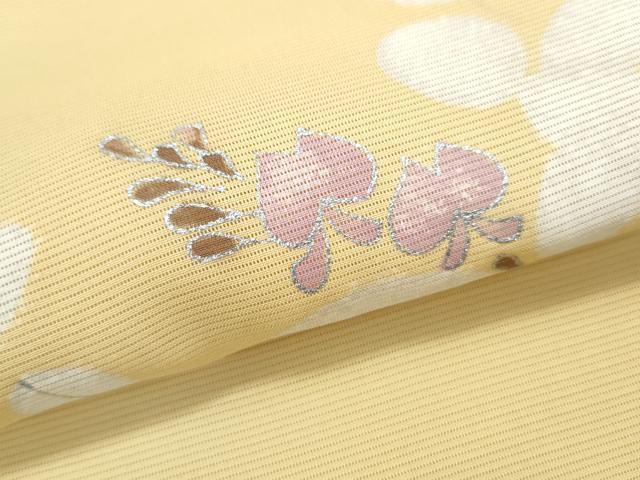 平和屋着物*夏物 訪問着 絽 草花文 銀彩 正絹 逸品 CABL8948th