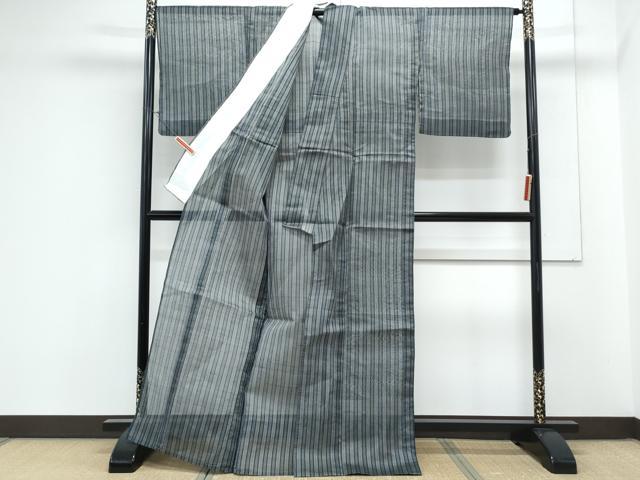 平和屋着物*夏物 紗紬 縞 正絹 逸品 CABL8950th