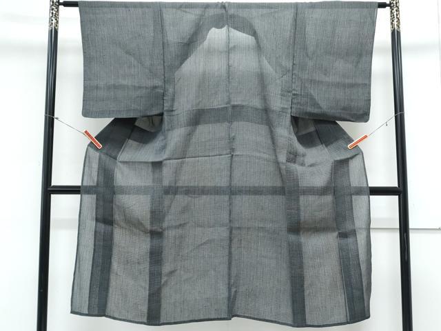 平和屋着物*夏物 男性 上布 格子文 麻 逸品 CABL8968th