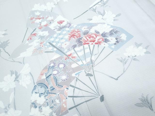 平和屋着物*夏物 訪問着 絽 扇面花文 正絹 逸品 CABL8972th