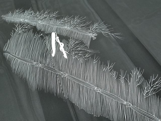 平和屋着物*夏物 訪問着 絽 籬文 黒地 正絹 逸品 CABL8976th