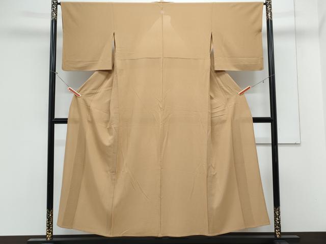 平和屋着物*夏物 色無地 絽縮緬 飴色 正絹 逸品 CABL8989th