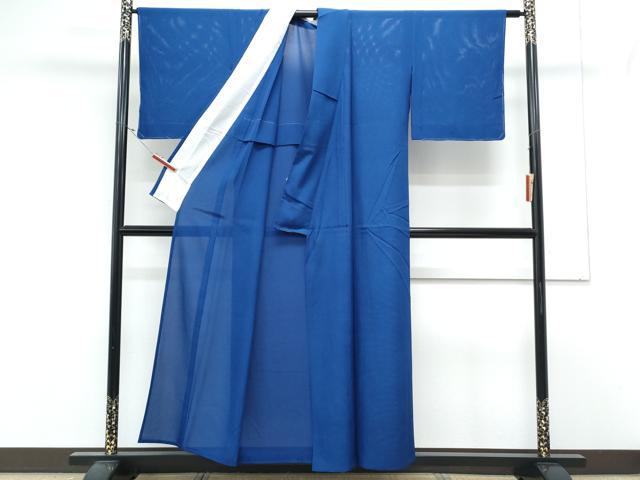 平和屋着物*夏物 色無地 絽 紺色 正絹 逸品 未使用 CABL9001th