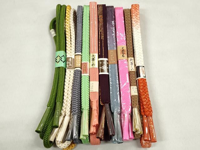 平和屋着物●和装小物 帯締め10本セット 高麗組 笹浪組 金糸 逸品 未使用 CABL9205qe