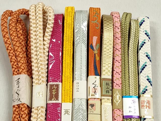 平和屋着物●和装小物 帯締め10本セット 高麗組 笹浪組 金糸 逸品 未使用 CABL9206qe