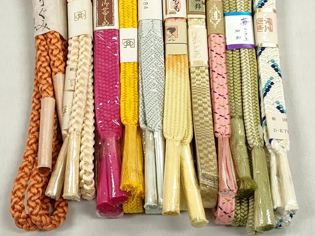 平和屋着物●和装小物 帯締め10本セット 高麗組 笹浪組 金糸 逸品 未使用 CABL9206qe