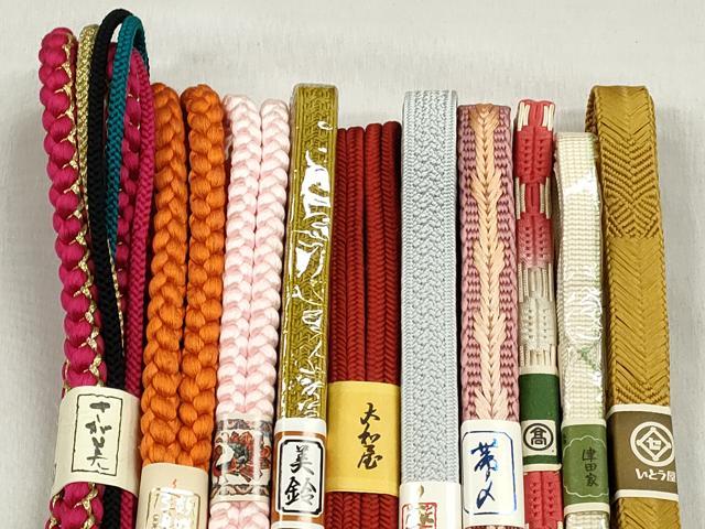 平和屋着物●和装小物 帯締め10本セット 冠組 高麗組 金糸 高島屋・さが美扱い 逸品 未使用 CABL9209qe