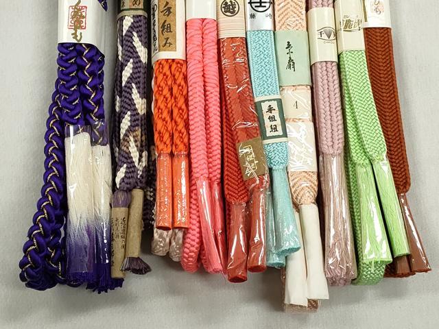 平和屋着物●和装小物 帯締め10本セット 高麗組 大和組 鴨川組 草木染め 金糸 三越扱い 逸品 未使用 CABL9213qe