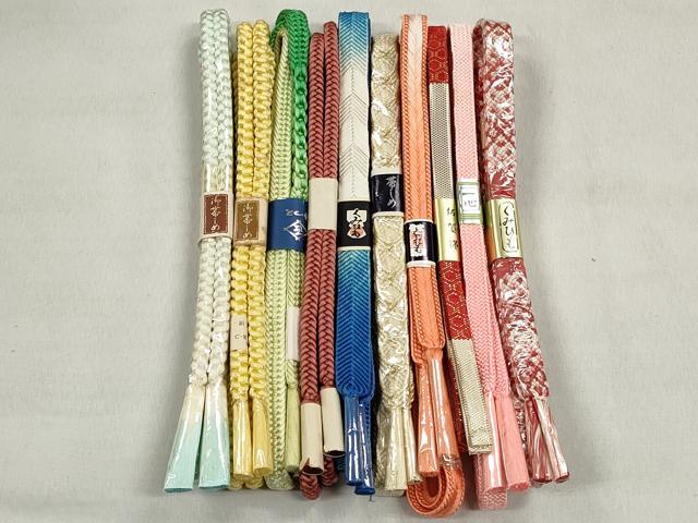 平和屋着物●和装小物 帯締め10本セット 佐賀錦 唐組 笹浪組 角八つ組 礼装用 金糸 逸品 未使用 CABL9217qe