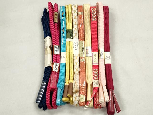 平和屋着物●和装小物 帯締め10本セット 佐賀錦 西陣 亀甲織 奈良組 金糸 逸品 未使用 CABL9219qe